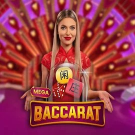 Mega Baccarat online game logo by Pragmatic Play on onlyspins.co.za